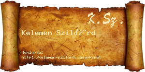 Kelemen Szilárd névjegykártya